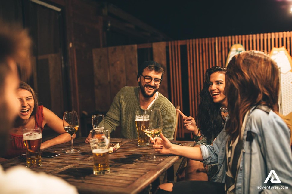 friends drinking beer in Edmonton