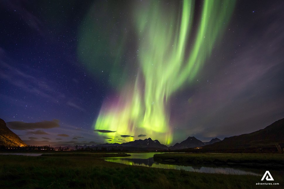 Northern light in Whitehorse city