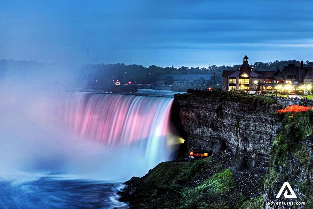 Niagara falls panorama at night