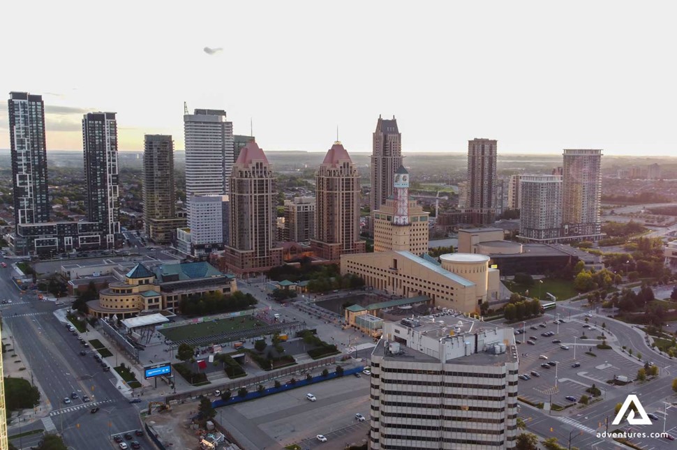 aerial view of Mississauga city center