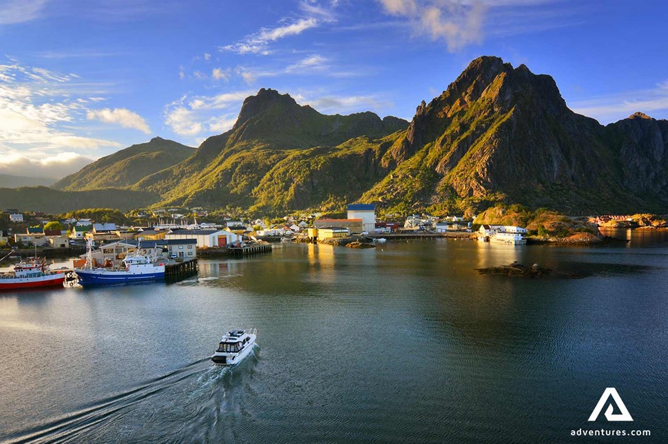 Small town in Lofoten Islands in Norway