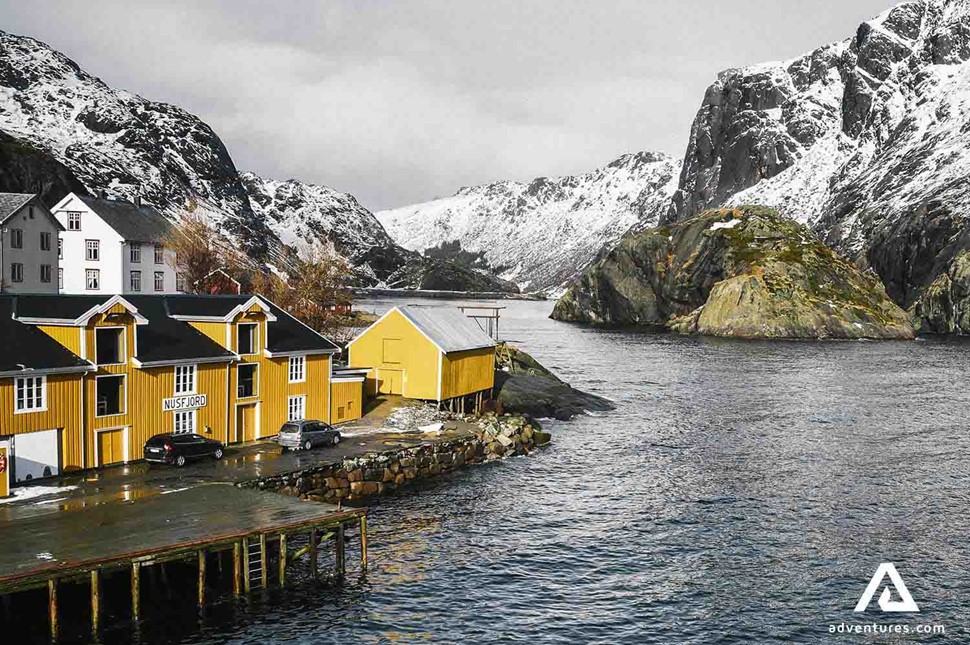 Small town of Nusfjord in Norway