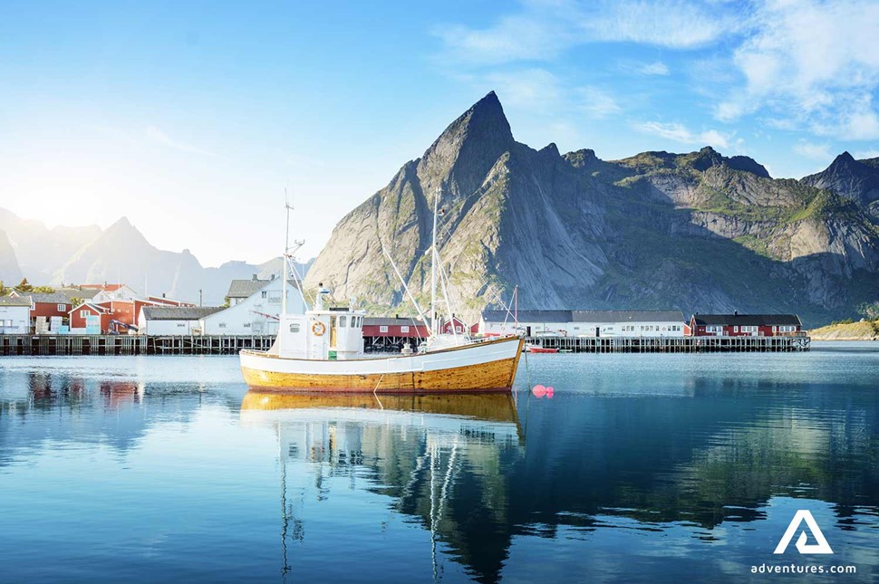 Fishing boat in Lofoten Islands in Norway