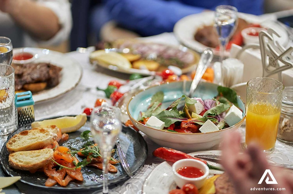 people having dinner in Icelandic restaurant