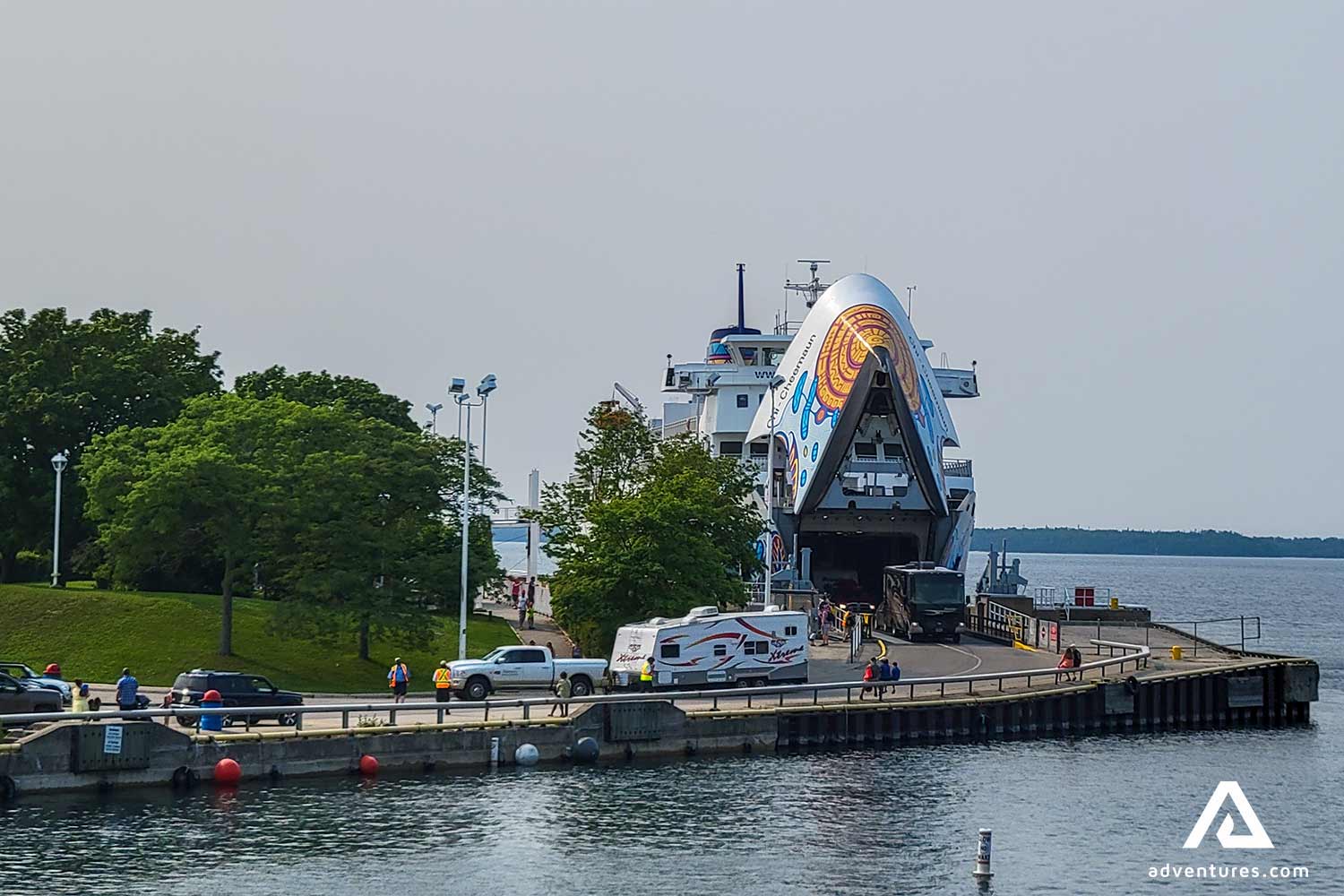 Cars driving near Bruce Peninsula National Park in Canada