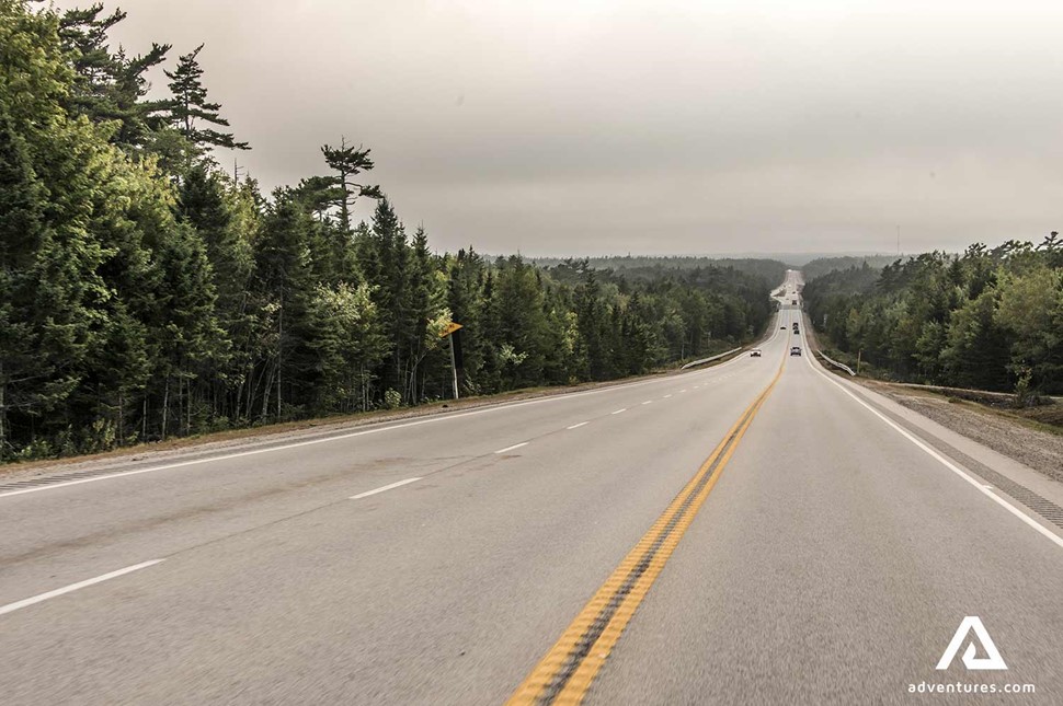 New Brunswick road in Canada