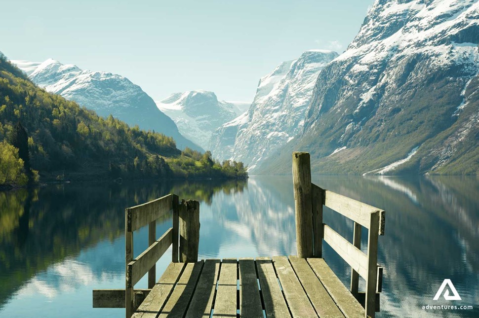 Norwegian Landscape Of Fjord In Spring