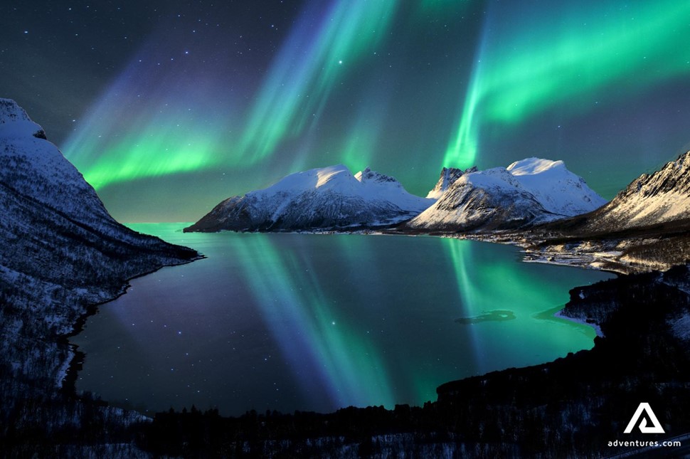 Northern Lights in Bergsfjord in Norway