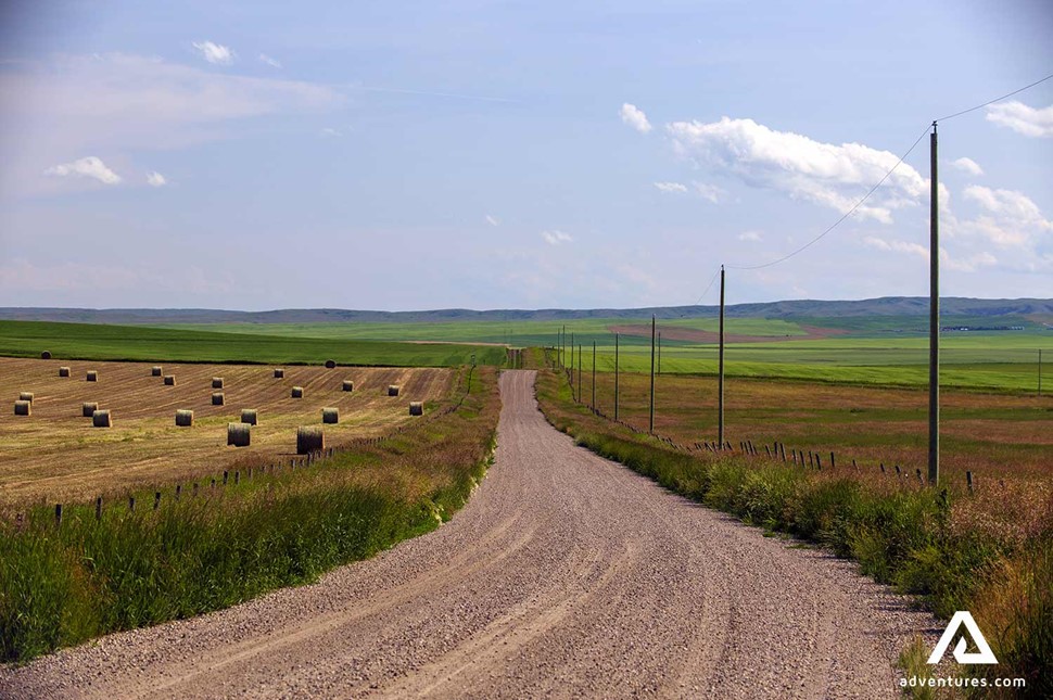 Alberta gravel road in Canada