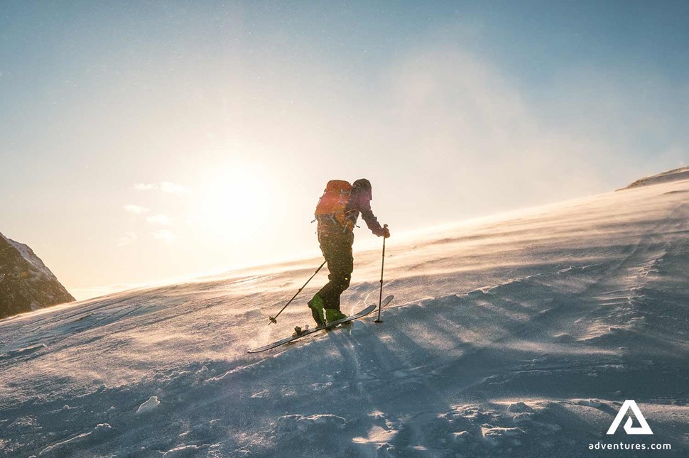 Man winter skiing in Canada