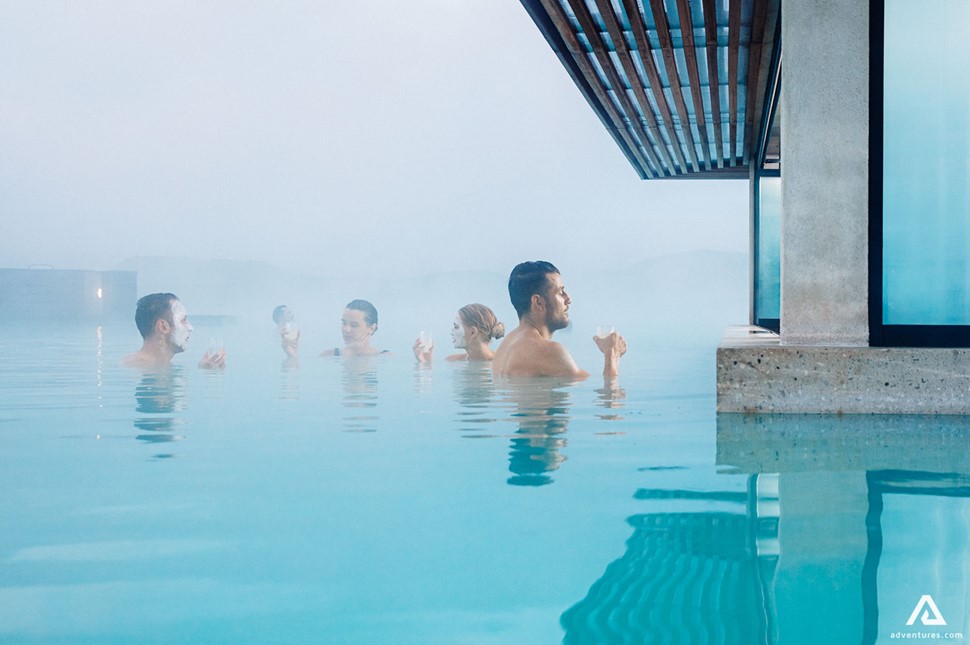 People relaxing in Blue Lagoon in Iceland