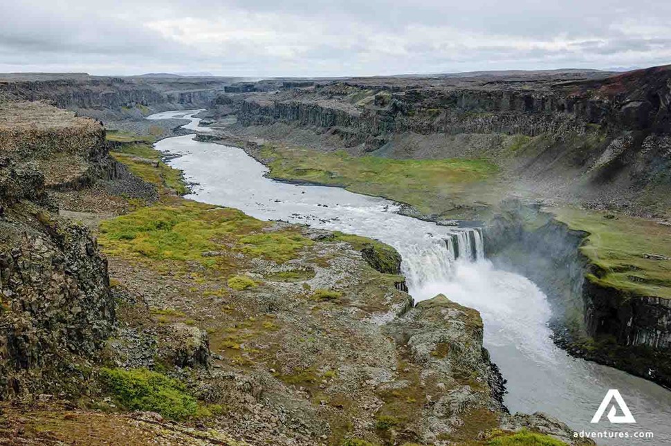 Hafragilsfoss Waterfall and Jokulsa River in Iceland