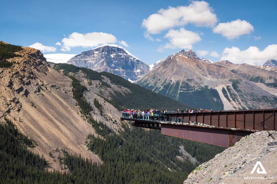 Athabasca Glacier icefield skywalk in Canada