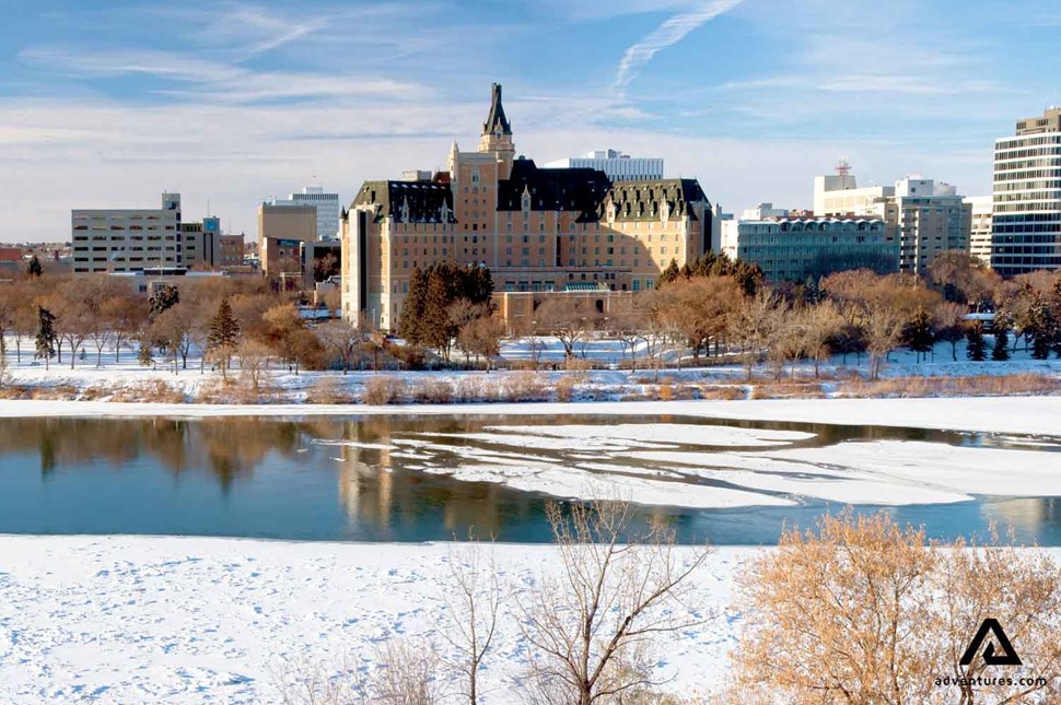 Delta Bessborough Hotel on winter at Saskatoon