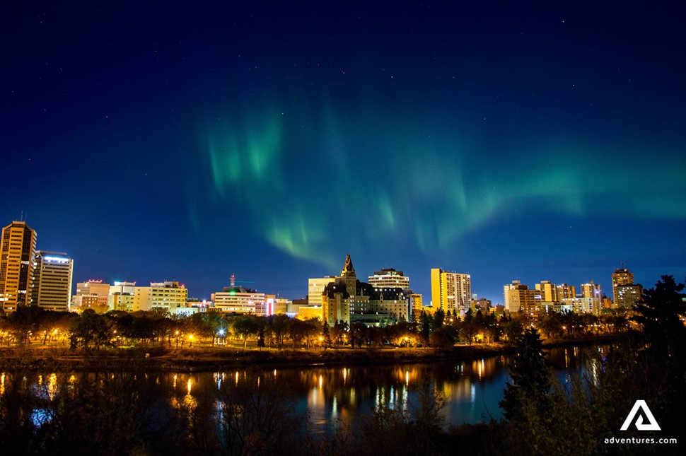 Saskatoon panoramic view at night