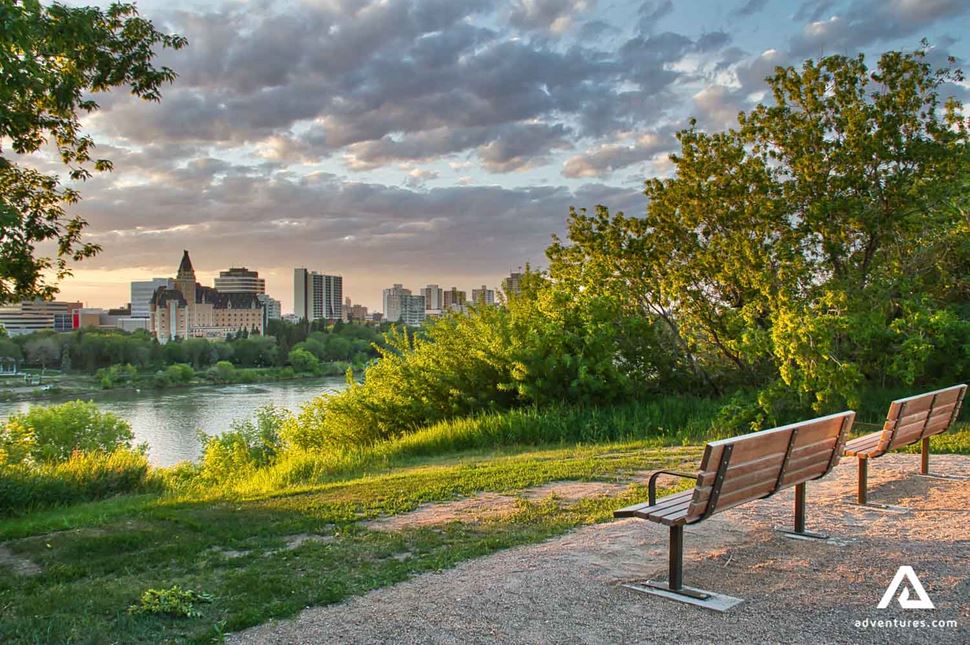 Saskatoon park by the river in Canada