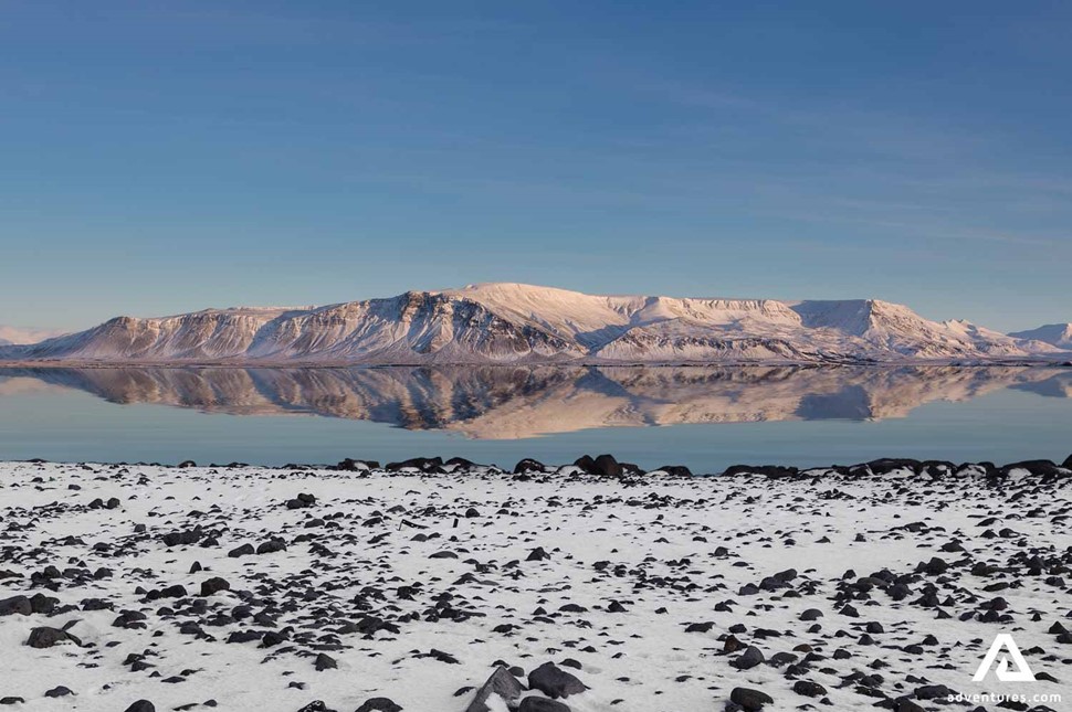 Mount Esja on winter in Iceland