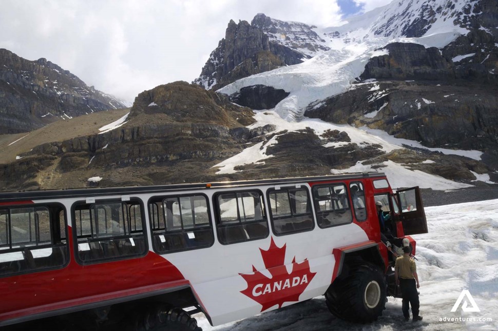 Glacier tour bus in Canada