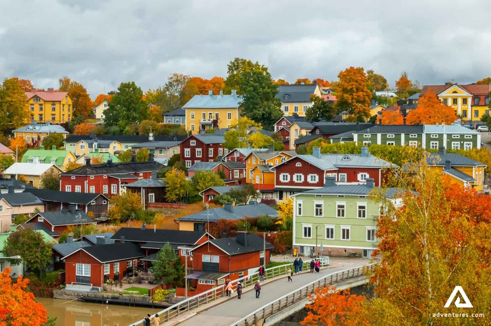 small colorful houses of finland