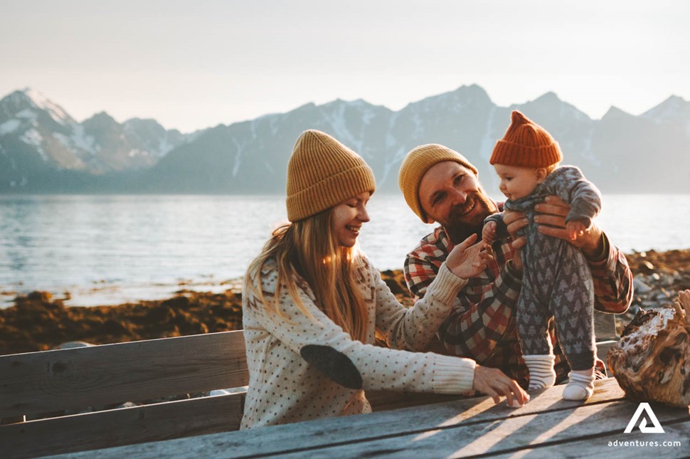smiling happy family in finland