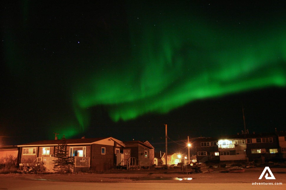 Northern lights in the dark sky of Churchill