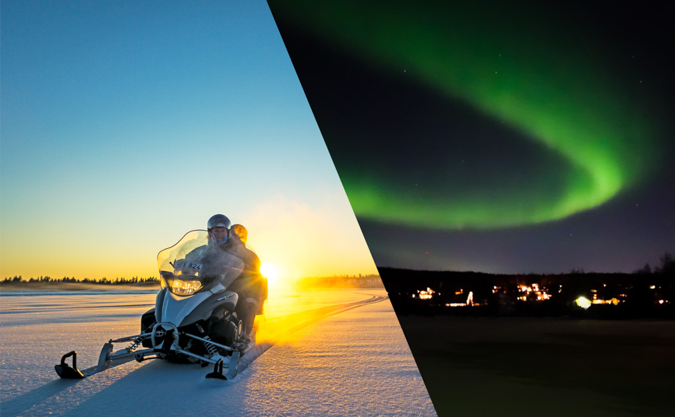 Northern Lights Hunt by Snowmobile in Swedish Lapland