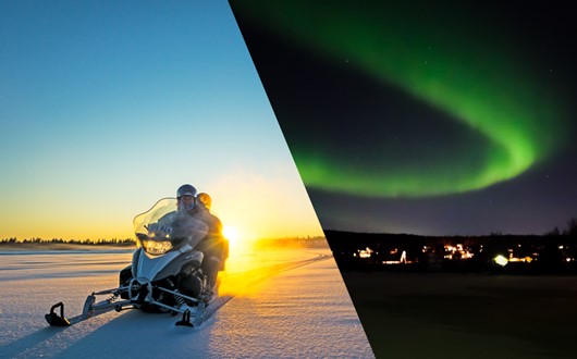 Northern Lights Hunt by Snowmobile in Swedish Lapland