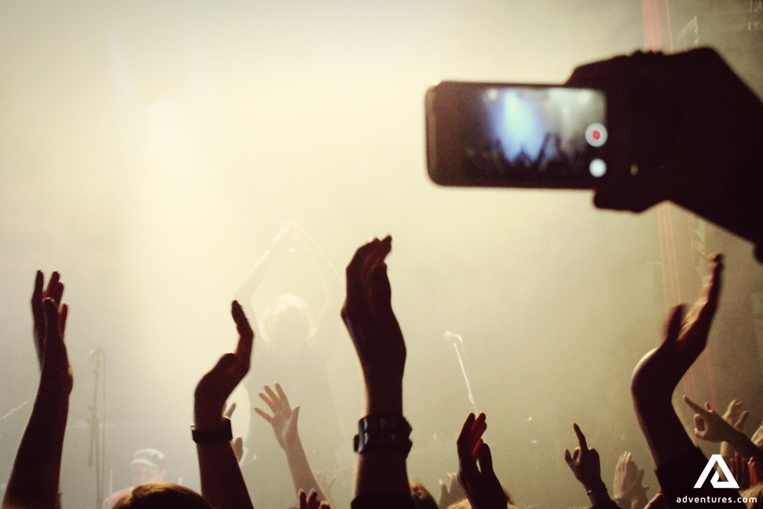 people dancing and filming at the concert in sweden