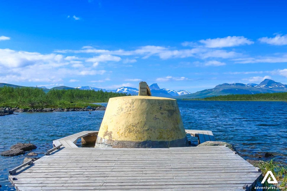 three country cairn in north scandinavia