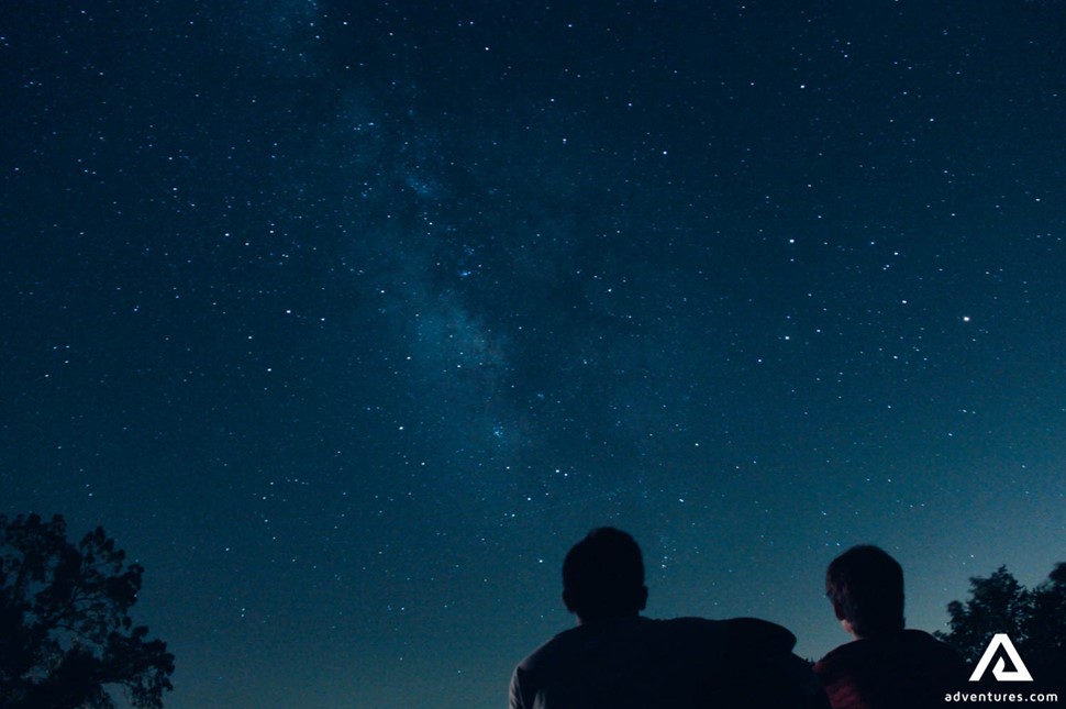 Friends looking to stargaze at night