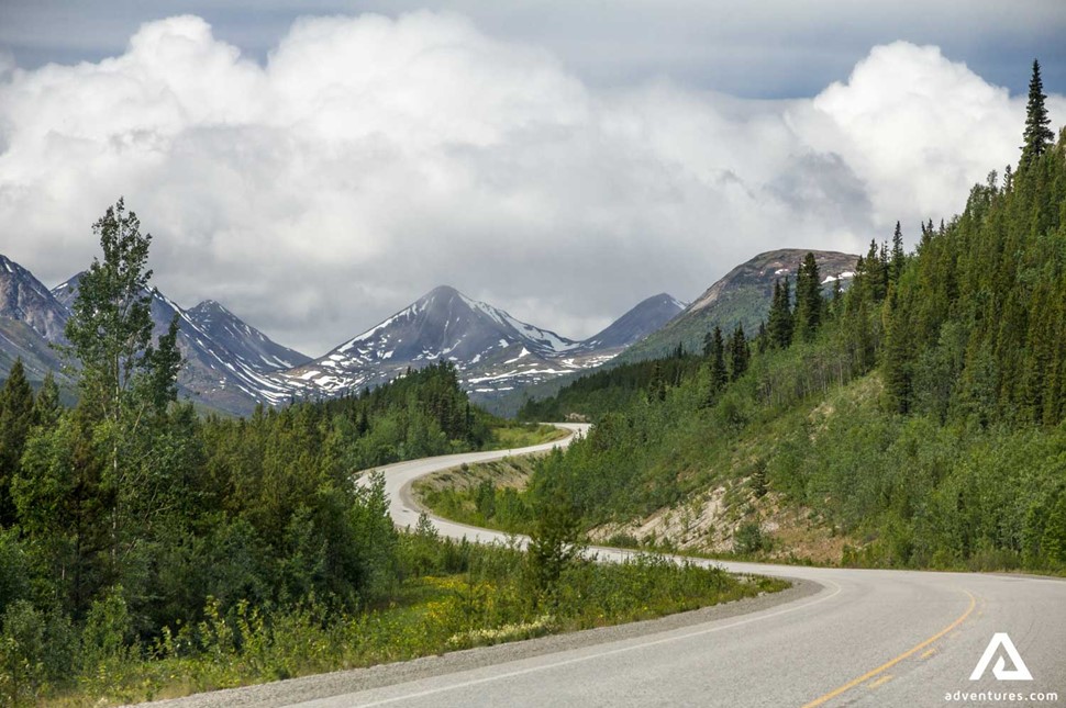 Alaska Highway in Whitehorse city of Canada