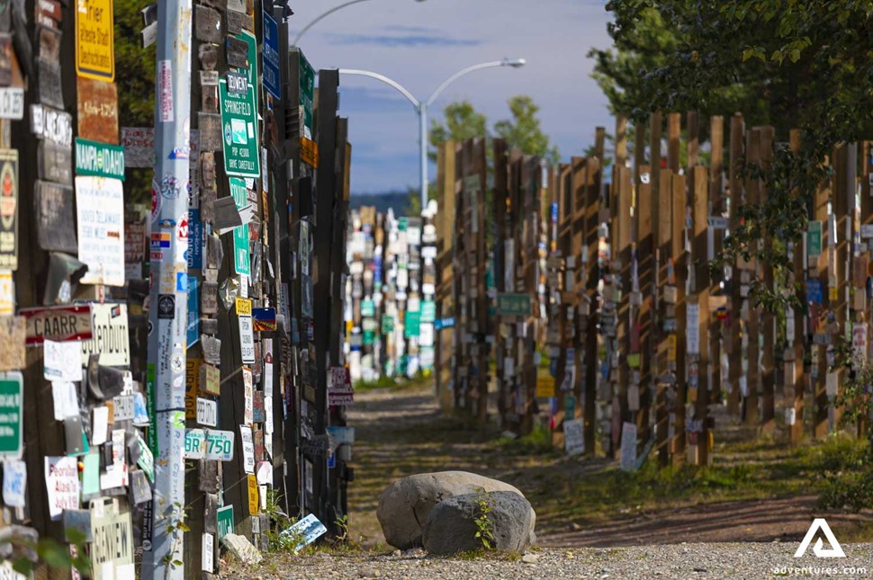 Signpost Forest in Watson Lake city