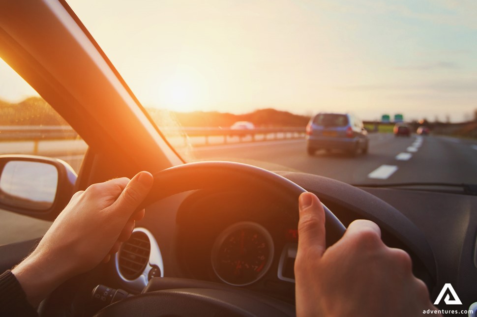 Driving car On Highway Road