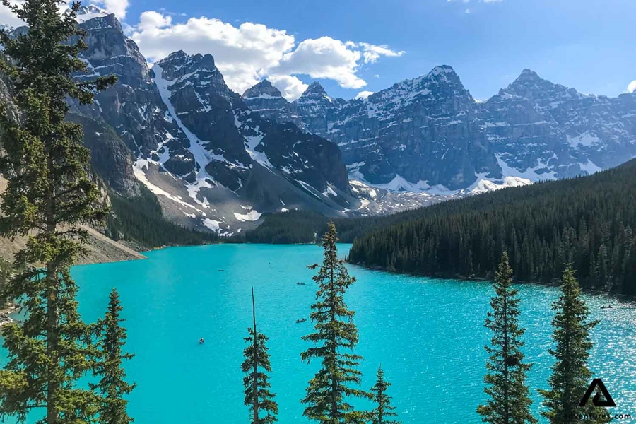 Moraine Lake by the mountains