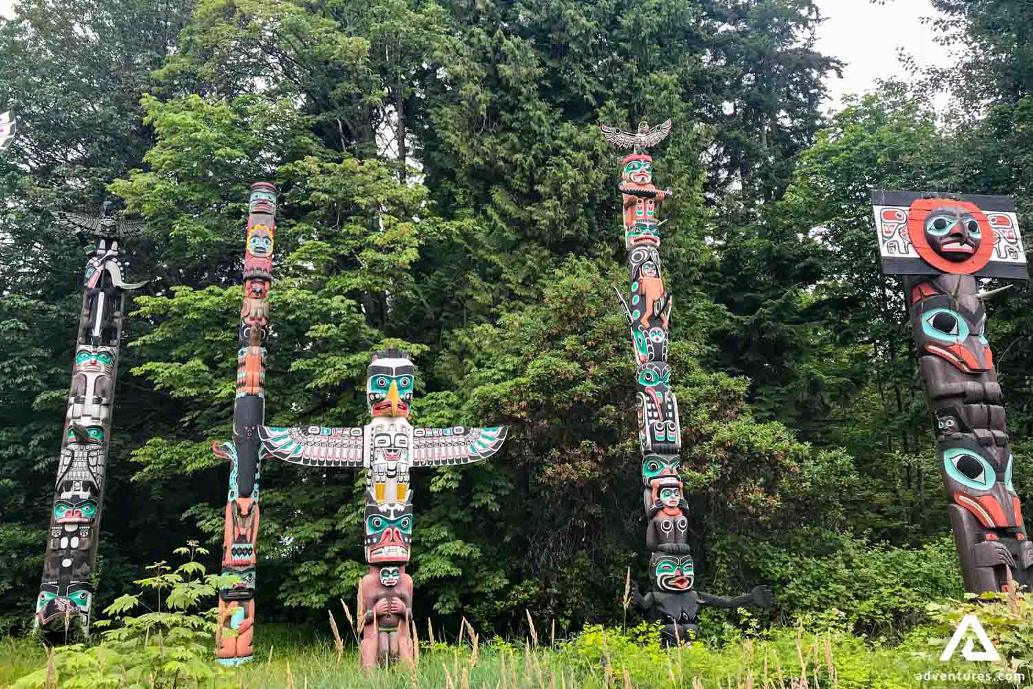Wooden Statues at Stanley Park in Canada