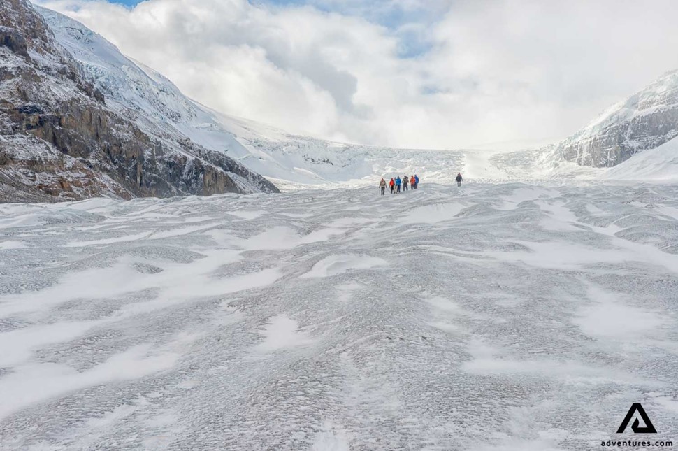 Glacier hiking tour on Athabasca Glacier