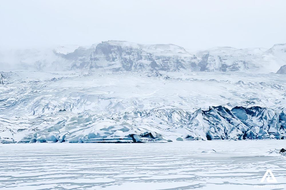 Scenic view of Solheimajokull glacier