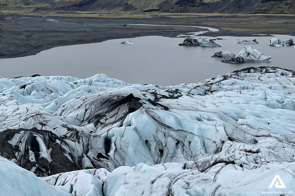 View from Solheimajokull glacier