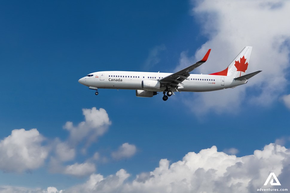 Canadian airlines airplane in the sky