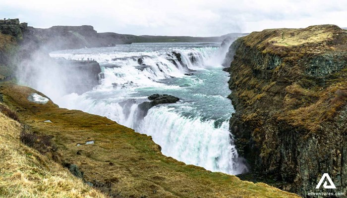 Gullfoss Falls on summer in Iceland
