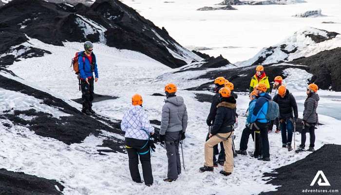 Guide Educates People about Melting Glaciers in Iceland