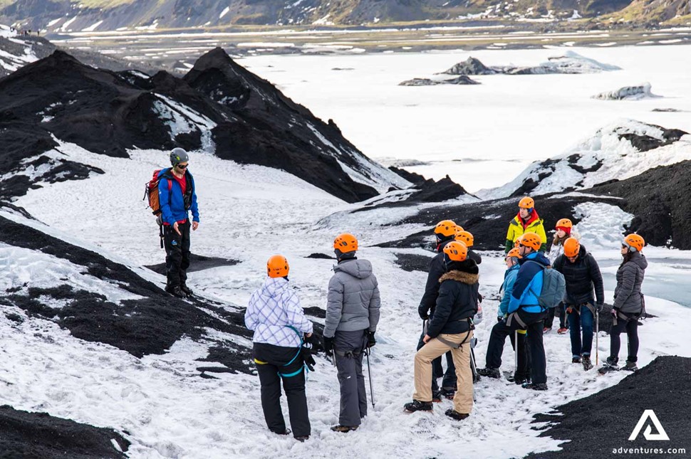 Guide Educates People about Melting Glaciers in Iceland