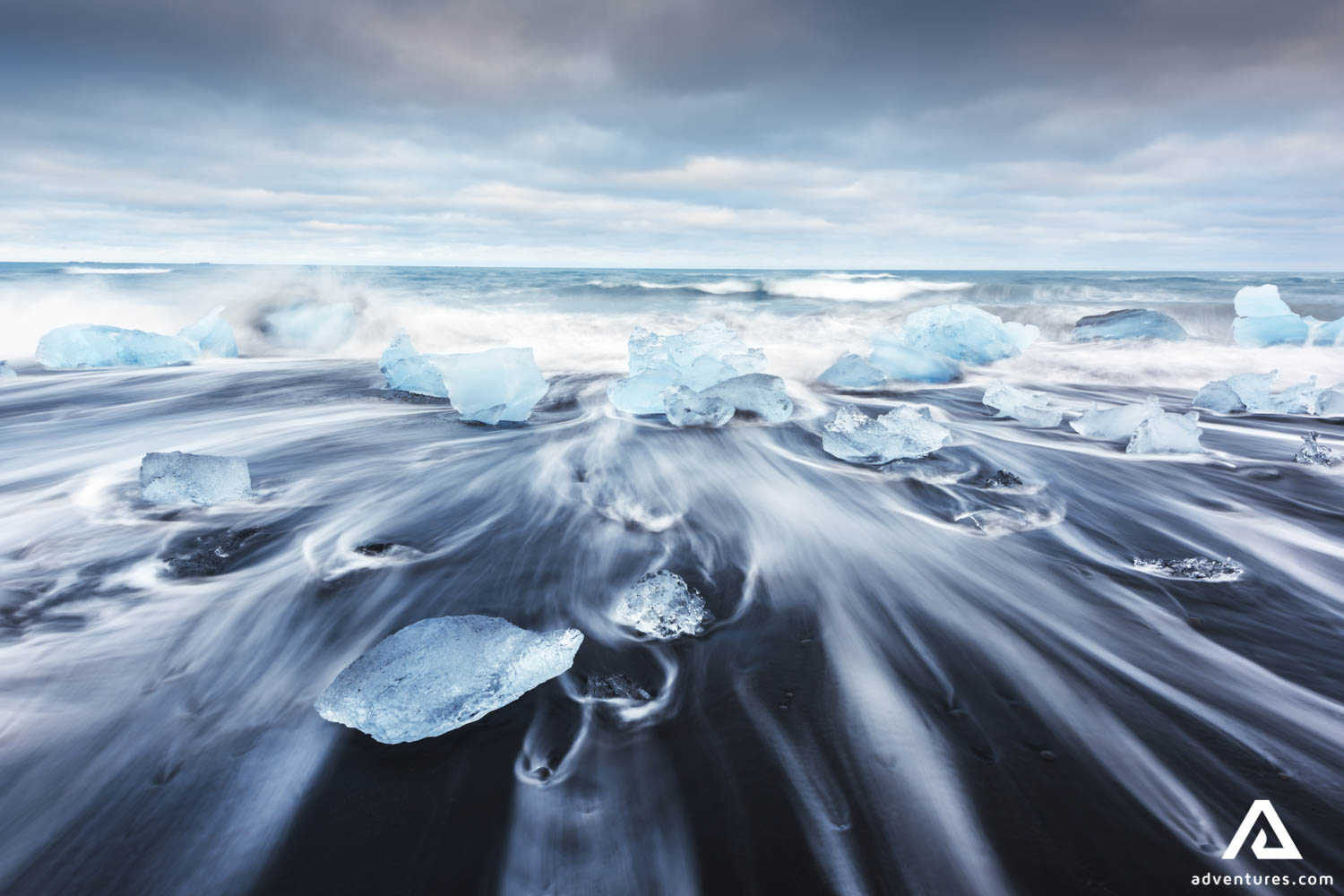 Small Icebergs by the Shore at Diamond Beach