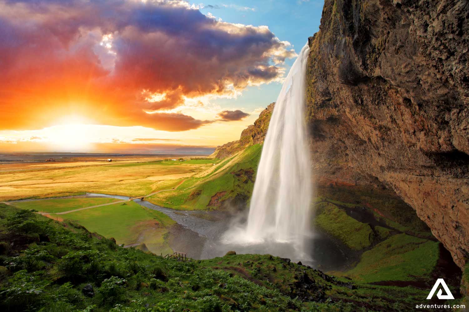 Seljalandsfoss Falls by the Sunrise