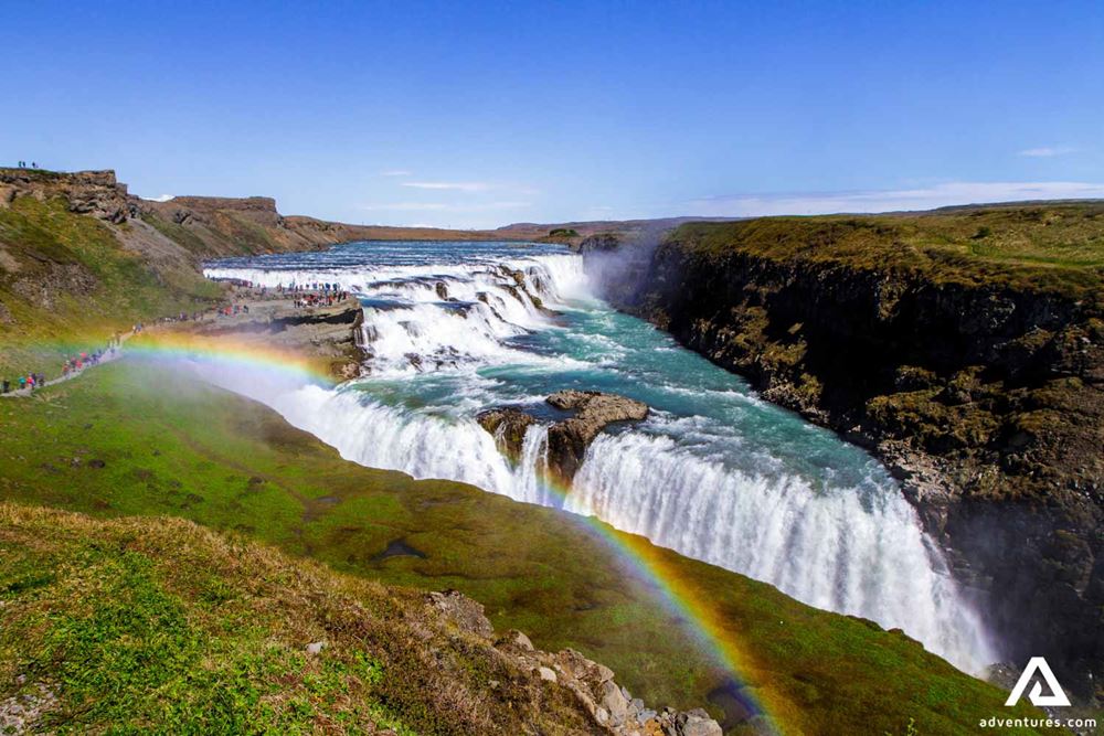 Rainbow over Gullfoss Waterfall