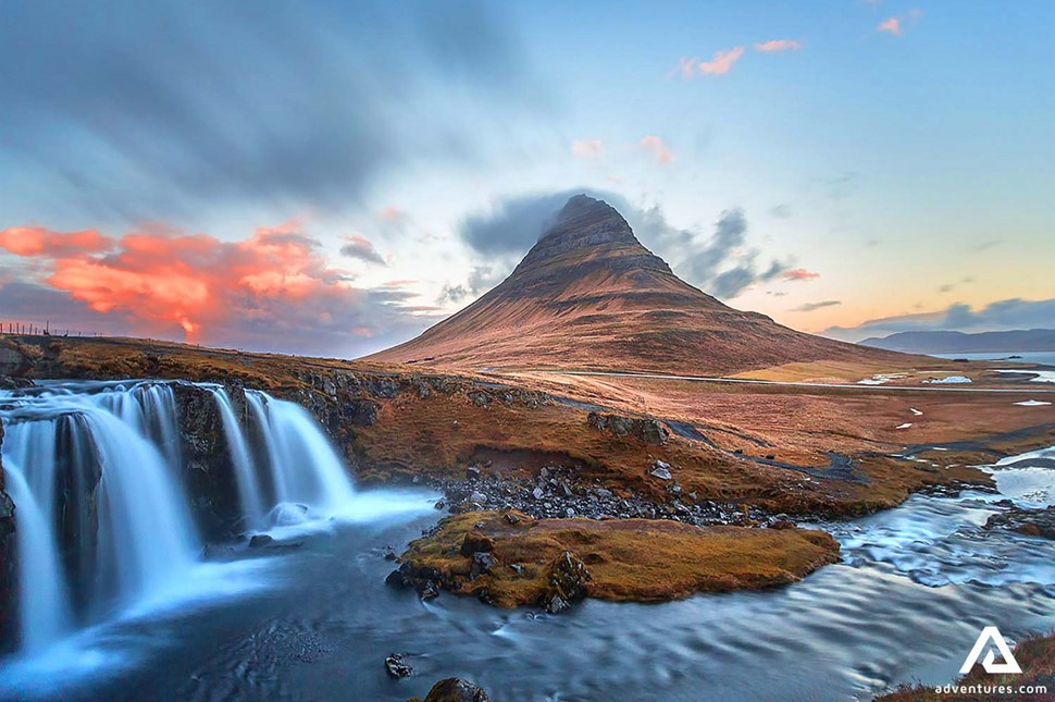 Kirkjufell Mountain by the Sunset in Iceland