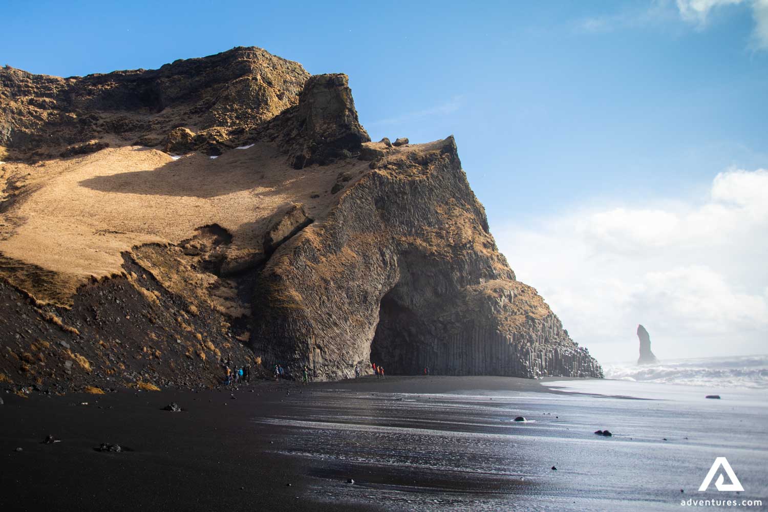 Reynisfjara Beach on Bright Day in Iceland