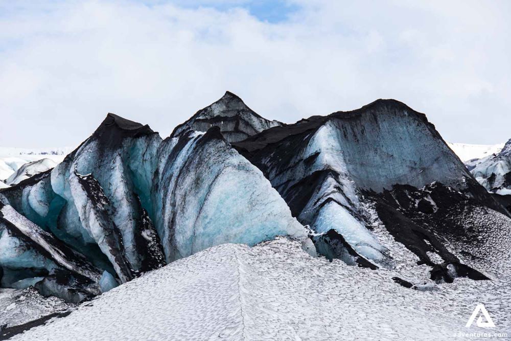 Marble Ice Crevasses on Glacier