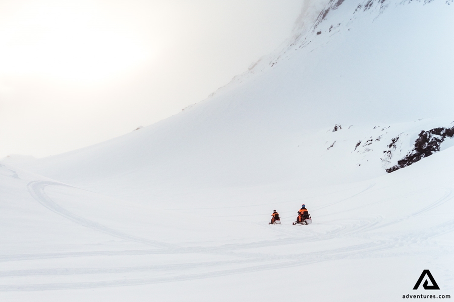 Snowmobiling on Glacier Summit