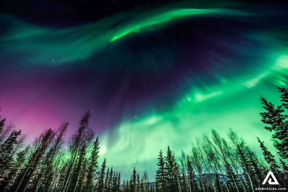 Bight Colorful Northern Lights in Alaska